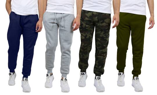 Galaxy by Harvic Men's Fleece-Lined Jogger Sweatpants 4 Pack